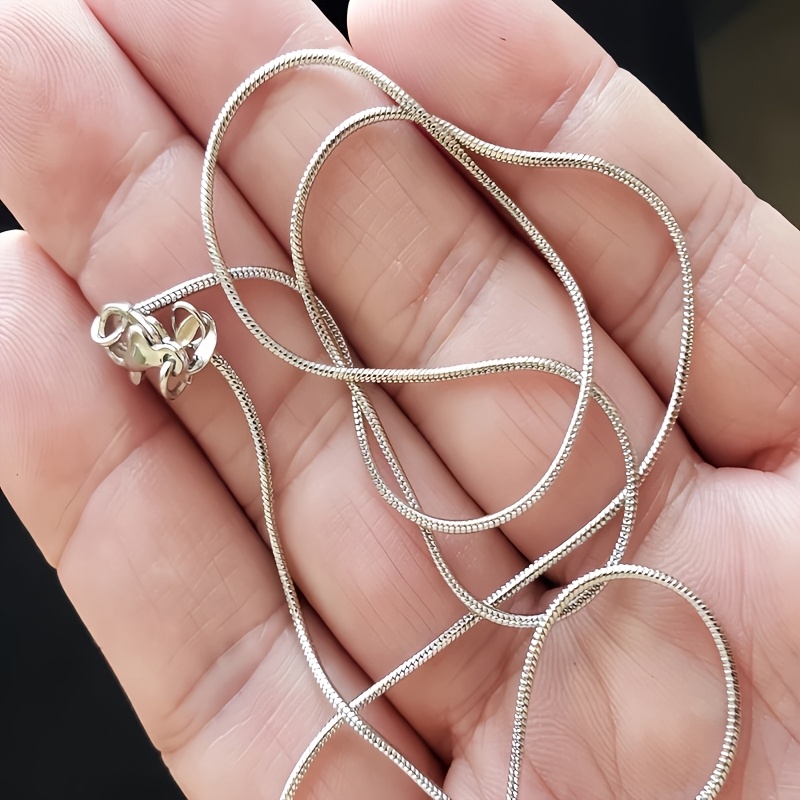 2pcs Anti-Allergy Silver Plated Snake Bone Chain Necklace Set
